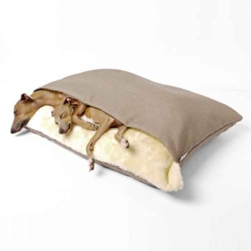 DOKLY Großer Hundebett Maschinenwaschbares Rund Katzenbett Hundekissen Heimtierbedarf, Hundekissen, großes Haus, weiches Sofa,Coffee-L-75X60X23CM von DOKLY