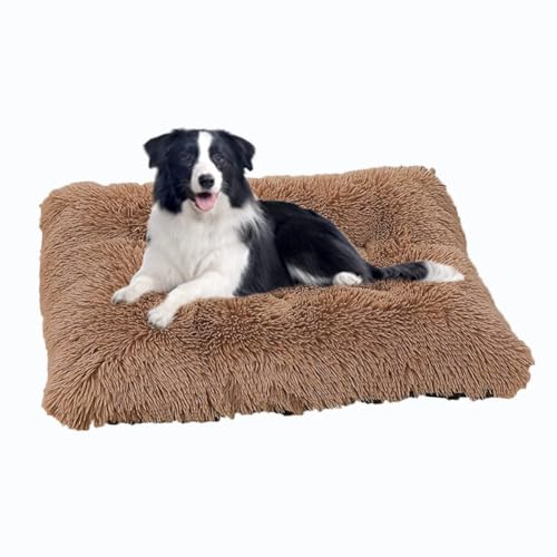 DOKLY Haustierbett Superweich,XXL, Kissen für Hunde, XL, Sofa, groß, mittel,Anti-Stress, Hundebett, flauschig, maschinenwaschbar,Marron-109x72cm von DOKLY