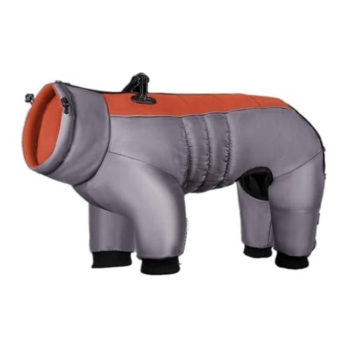 DOKLY Hunde-Wintermantel,Große Hunde-Overalls, wasserdichte Winter-Hundekleidung for mittelgroße und große Hunde,warme Jacke, Deutscher Schäferhund-Mantel, Windhund-Overalls,Dark Orange-4XL von DOKLY