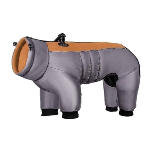 DOKLY Hunde-Wintermantel,Große Hunde-Overalls, wasserdichte Winter-Hundekleidung for mittelgroße und große Hunde,warme Jacke, Deutscher Schäferhund-Mantel, Windhund-Overalls,Light Orange-4XL von DOKLY