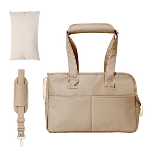 DOKLY Katzen Tragetasche Kleine Tragetasche Katzen Tragetasche Handtasche Haustier Tragetasche Tragetasche Hunde Tragetasche Haustier Handtasche Tragetasche Katzen Tragetasche Handtasche,Beige-L von DOKLY