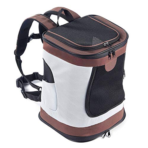 DOKLY Rucksack Tragetasche für Hunde & Katzen mit Schultergurt belastet 6 kg, Braun,Braun von DOKLY