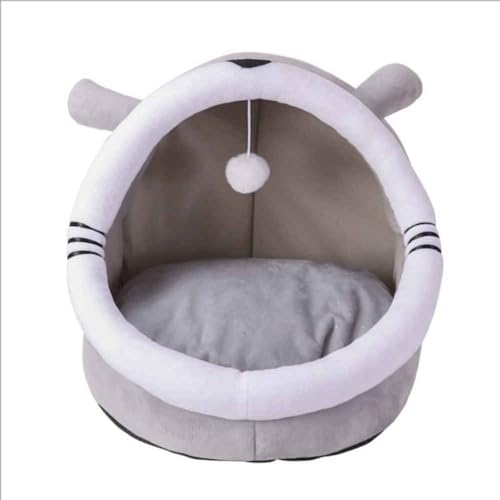 DOKLY Super Weiches Haustiersofa Bett,Katzen-Hundebett, halbgeschlossenes Katzenhaus, süße Katzenstreu, Hundehütte kreativ, for Kätzchen und kleine Hunde, Haustierbett,Gray-Rabbit Ears-L von DOKLY