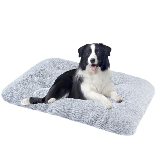 DOKLY Waschbares Hundebett, Hundekissen, Welpenbett, Haustierbett, Hundesofa, Hundekissenbett, Katzenbett (110 x 75 x 10 cm),Gris Clair-110x75x10cm von DOKLY