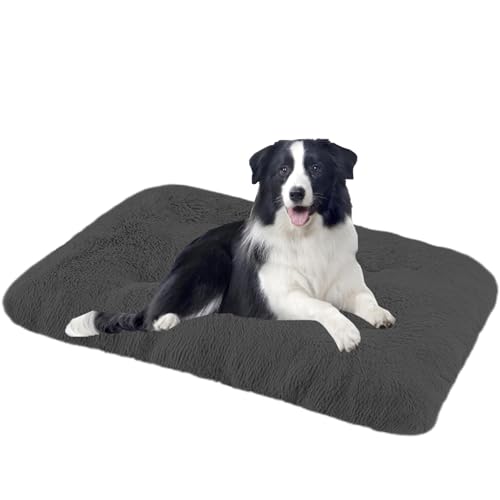 DOKLY Waschbares Hundebett, Hundekissen, Welpenbett, Haustierbett, Hundesofa, Hundekissenbett, Katzenbett (110 x 75 x 10 cm),Gris Foncé-122x85x12cm von DOKLY