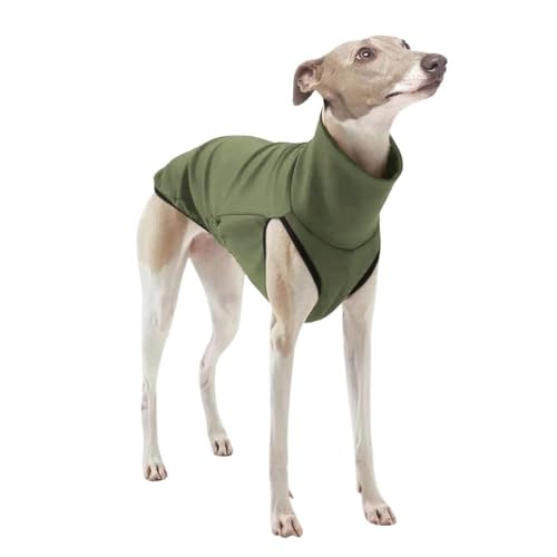 DOKLY Whippet Mantel Haustier-Hundekleidung,italienische Windhund-Kleidung, warme Hundeweste, geeignet for mittelgroße und große Hunde,Military Green-L von DOKLY