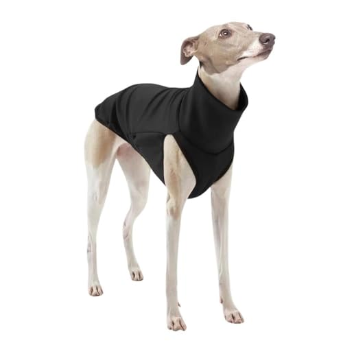 DOKLY Whippet Mantel Haustier-Hundekleidung,italienische Windhund-Kleidung, warme Hundeweste, geeignet for mittelgroße und große Hunde,Schwarz-L von DOKLY