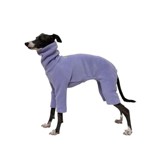 DOKLY Whippet Mantel Italienische Windhund-Kleidung, Winter, warm, Plüsch, warm, samtweich, Hunde-Fleece, Whippet-Kleidung, Rollkragen Haustier Hund Kleidung,Lila-1 von DOKLY