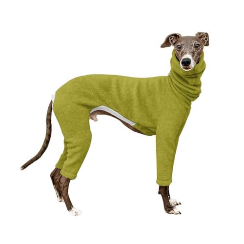 DOKLY Whippet Mantel Whippet-Kleidung,Whippet, Italienischer Windhund, einfarbig, Stretch-Rollkragenoverall, vierbeiniger großer Hund, Warmer Winter-Overall,A-XL von DOKLY