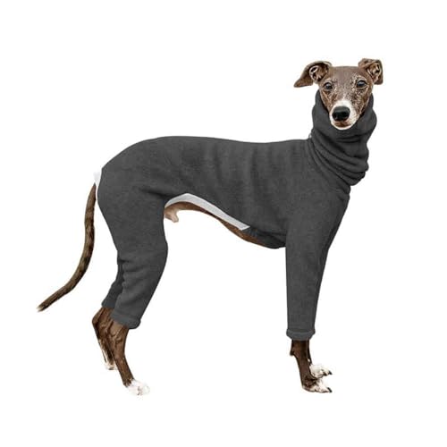 DOKLY Whippet Mantel Whippet-Kleidung,Whippet, Italienischer Windhund, einfarbig, Stretch-Rollkragenoverall, vierbeiniger großer Hund, Warmer Winter-Overall,B-XXL von DOKLY