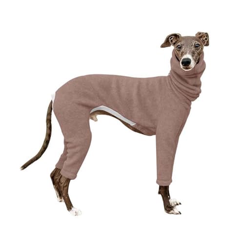 DOKLY Whippet Mantel Whippet-Kleidung,Whippet, Italienischer Windhund, einfarbig, Stretch-Rollkragenoverall, vierbeiniger großer Hund, Warmer Winter-Overall,C-S von DOKLY