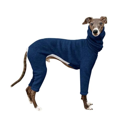 DOKLY Whippet Mantel Whippet-Kleidung,Whippet, Italienischer Windhund, einfarbig, Stretch-Rollkragenoverall, vierbeiniger großer Hund, Warmer Winter-Overall,D-L von DOKLY