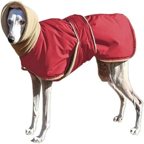 DOKLY Whippet Mantel Winterwarme Hundejacke,Haustier-Hundekleidung, Baumwollkleidung, Wintermantel, Binden der Taille, bequemes Tragen, Mitnehmen for italienischen Windhund,D-XL von DOKLY