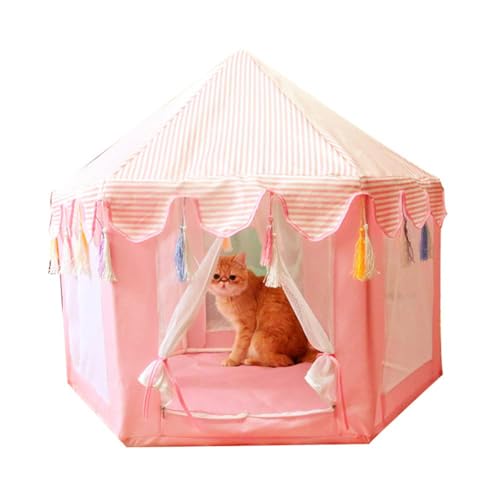 Pet Tipi Faltbares Katzenbett Katzenzelte Haustierhaus Im Freien Katzenhaus Hundehaus Haustierkäfig Indoor Bett Welpenhaus Pop Up Hundezelt Hundehaus blau,Rose von DOKLY