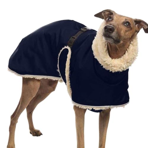 Whippet Mantel Whippet Windhund,Winter Haustier Hund Kleidung,Fleece gefütterte Hundejackewasserdichte Dicke Hundejacke Kleidung,Blue-4XL von DOKLY