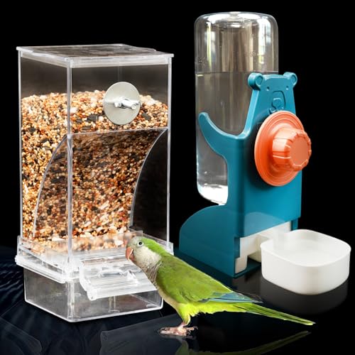 xiaoxiong Vogelfutterspender für Vögel, Wasserspender-Set, automatisches Papageien-Futterkäfig-Zubehör, kein Durcheinander von DOKLY