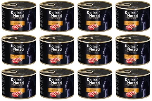 Dolina Noteci Glutenfrei Premium Nassfutter für Katzen Reich an Ente 185g (12-er Pack) von DOLINA NOTECI