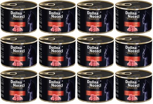 Dolina Noteci Glutenfrei Premium Nassfutter für Katzen Reich an Kalbfleisch 185g (12-er Pack) von DOLINA NOTECI