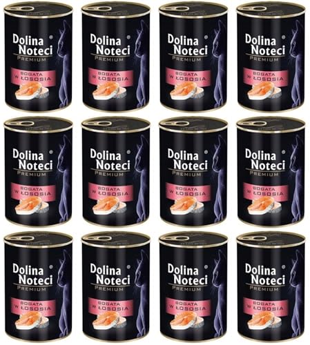 Dolina Noteci Glutenfrei Premium Nassfutter für Katzen - Reich an Lachs 400g (12-er Pack) von DOLINA NOTECI