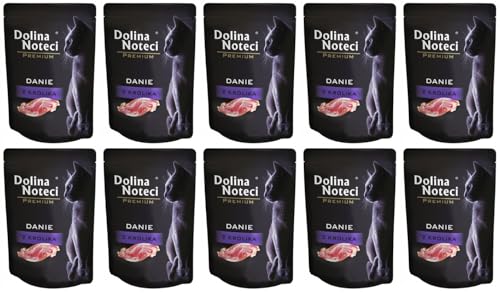 Dolina Noteci Glutenfrei Premium Nassfutter für Katzen mit Kaninchen 85g (10-er Pack) von DOLINA NOTECI