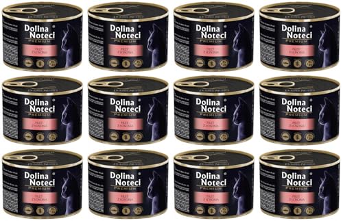 Dolina Noteci Glutenfrei Premium Nassfutter für Katzen - mit Lachsfilet 185g (12-er Pack) von DOLINA NOTECI