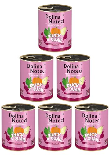 Dolina Noteci Glutenfrei Superfood Nassfutter für Hunde - Ente und Wachtel 800g (6-er pack) von DOLINA NOTECI