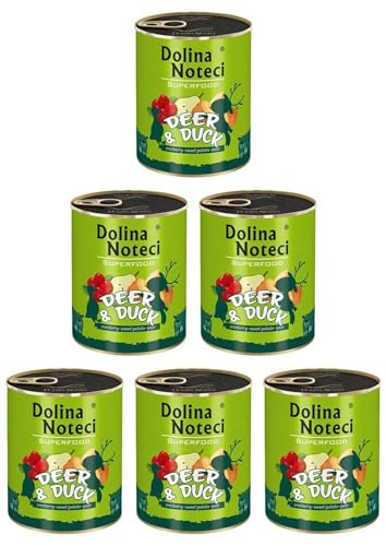 Dolina Noteci Glutenfrei Superfood Nassfutter für Hunde - Hirsch und Ente 800g (6-er Pack) von DOLINA NOTECI