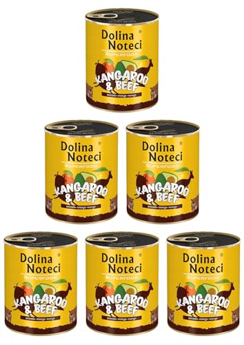 Dolina Noteci Glutenfrei Superfood Nassfutter für Hunde - Känguru und Rindfleisch 800g (6-er pack) von DOLINA NOTECI