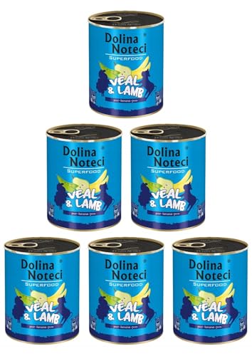 Dolina Noteci Glutenfrei Superfood Nassfutter für Hunde - Kalb und Lamb 800g (6-er pack) von DOLINA NOTECI