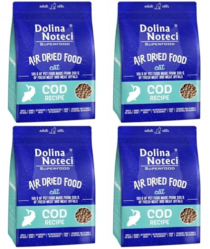 Dolina Noteci Glutenfrei Superfood Trockenfutter für Katzen - Dorschgericht 1kg (4-er Pack) von DOLINA NOTECI