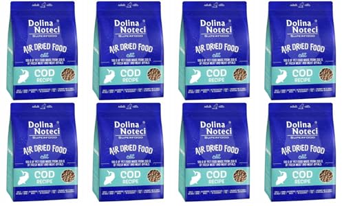 Dolina Noteci Glutenfrei Superfood Trockenfutter für Katzen - Dorschgericht 1kg (8-er Pack) von DOLINA NOTECI