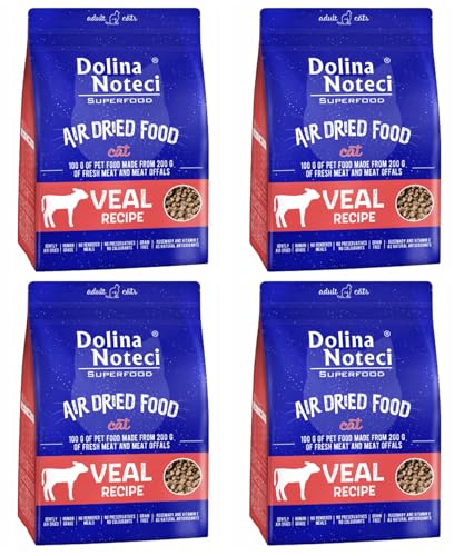 Dolina Noteci Glutenfrei Superfood Trockenfutter für Katzen - Kalbgericht 1kg (4-er pack) von DOLINA NOTECI