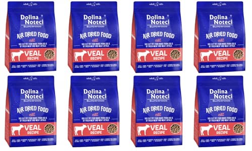 Dolina Noteci Glutenfrei Superfood Trockenfutter für Katzen - Kalbgericht 1kg (8-er Pack) von DOLINA NOTECI