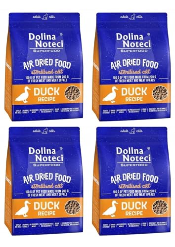 Dolina Noteci Glutenfrei Superfood Trockenfutter für sterilisierte Katzen - Entengericht 1kg (4-er pack) von DOLINA NOTECI