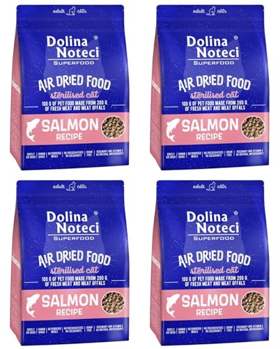 Dolina Noteci Glutenfrei Superfood Trockenfutter für sterilisierte Katzen - Lachsgericht 1kg (4-er Pack) von DOLINA NOTECI