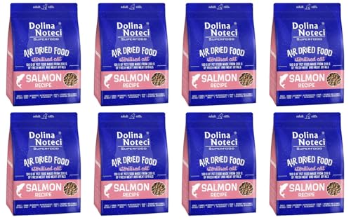 Dolina Noteci Glutenfrei Superfood Trockenfutter für sterilisierte Katzen - Lachsgericht 1kg (8-er Pack) von DOLINA NOTECI