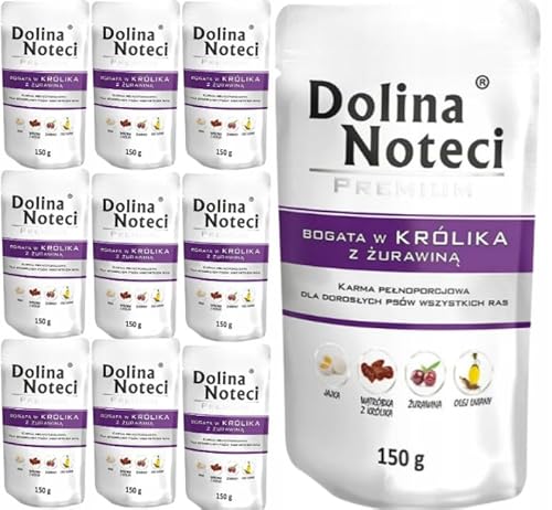 Dolina Noteci Premium Nassfutter für Hunde Kaninchen mit Moosbeeren Glutenfrei 10 x 150g von DOLINA NOTECI