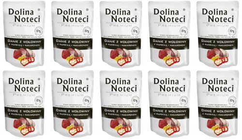 Dolina Noteci Premium - Rindgericht mit Paprika und Nudeln - Glutenfrei Nassfutter für Hunde 300g (10-er Pack) von DOLINA NOTECI