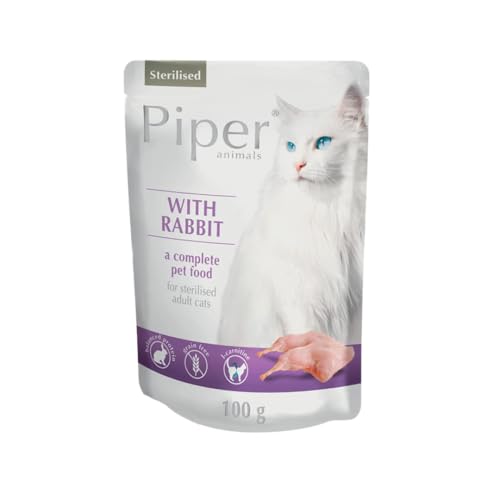 Piper Nassfutter mit Hase, sterilisierte Katze, ohne Körnung (4 x 100 g) von DOLINA NOTECI