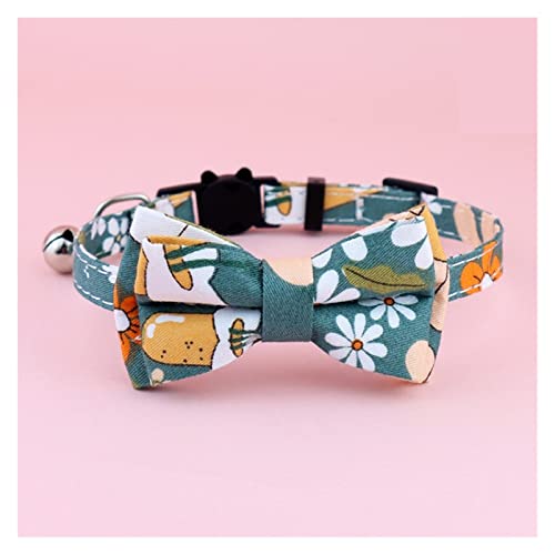 Hundehalsband, Haustier-Fliege, Blumen-Schleifen-Welpenhalsband, niedliches bedrucktes Fliege-Haustierhalsband, modisches verstellbares Halsband mit Glocke, Haustier-Hundehalsband, Halsband, Haustier von DOMELA