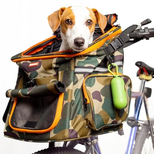 DONANT Hunde-Fahrradkorb – Premium kleiner Hundekorb für Fahrrad, robuster Hundefahrradträger, sicherer Haustierkorb für Fahrradtouren mit Sicherheitsgurt, Fahrrad-Hundetragetasche, Rucksackträger mit von DONANT