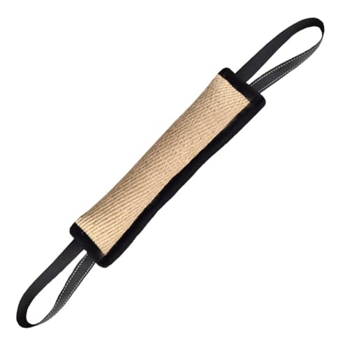 DONGKER Beißwurst Hund, 30cm Jute Zerrspielzeug Hunde mit Zwei Schlaufen, 7cm Breite, Robustes Hundespielzeug Beisswurst für Hunde Hunde IGP IPO Obiedence Training von DONGKER