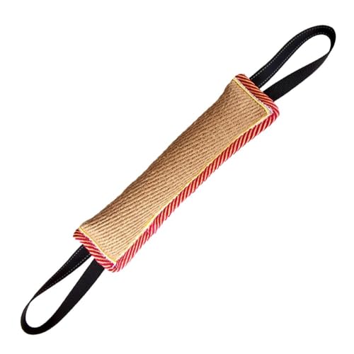 DONGKER Beißwurst Hund, 30cm Jute Zerrspielzeug Hunde mit Zwei Schlaufen, 7cm Breite, Robustes Hundespielzeug Beisswurst für Hunde Hunde IGP IPO Obiedence Training von DONGKER