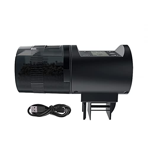 Futterautomat Aquarium, 200ml groß Kapazität Automatisierte Fischfutterspender, Automatische Fischfutterautomat mit LCD Display für Aquarium von DONGKER