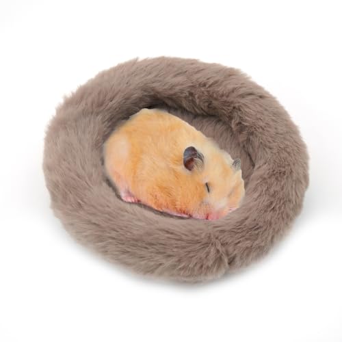 DONGKER Hamsterbett, Donut Plüsch Haustierbett, 20cm Rundes Warme Weiche Bequeme für Hamster, Igel, Eichhörnchen, Meerschweinchen, Ratten, Vögel und andere Kleintiere von DONGKER