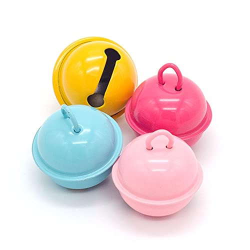 DONGKER Haustier Glöckchen, 4 Stück Bunte Kleine Dekoglöckchen für Katzen und Hunde, 0,9 x 0,9 Zoll, Haustier Kleine Glocken Metall Jingle Bell, Haustierhalsband Zubehör von DONGKER