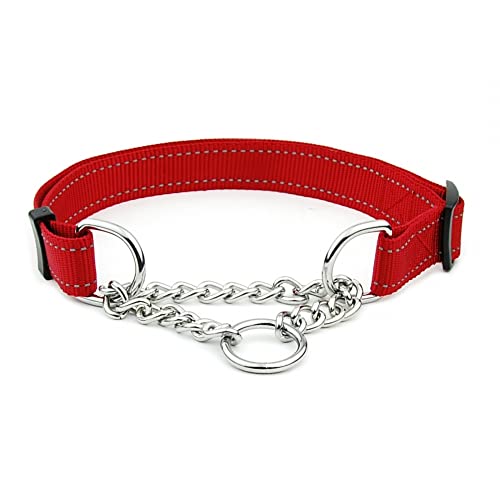 DONGKER Hundehalsband, 2,5cm Breit Reflektierende Nylon Halsbänder,Verstellbare Hunde Zughalsband für Kleine, Mittelgroße und Große Hunde von DONGKER