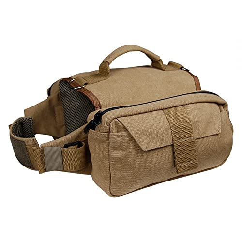 DONGKER Hunderucksack, Camping Wandern Hundebackpack, Bequem, Atmungsaktiv, bis 21,5kg, Canvas Hundesatteltasche für M/L Größe Hunde von DONGKER