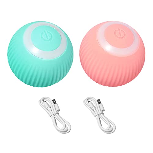 DONGKER Interaktives Katzenspielzeug Ball, Intelligenter Automatisch Rollender Ball, USB 360° Selbstdrehender Elektrisch Ball Lustig Bälle Spielzeug für Katzen von DONGKER