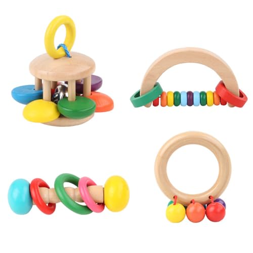 DONGKER Kaninchen Spielzeug, 4 Stück Holz Kaninchenspielzeug Beschäftigung, 4, Käfig Kauspielzeug für Hasen, Chinchillas, Hamster, Ratten und andere Kleintiere DONGKER Kaninchen Spielzeug, 4 Stück Holz Kaninchenspielzeug Beschäftigung, 4, Käfig Kauspielzeug für Hasen, Chinchillas, Hamster, Ratten und andere Kleintiere von DONGKER